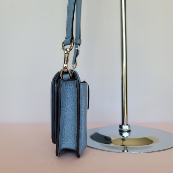 MICHAEL KORS Jet Set Charm Small Phone Pebbled Leather Crossbody- Chambray⭐ - Picture 8 of 16